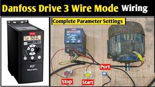 Danfoss Wiring In 3 Wire Mode! Danfoss Drive Wiring! Danfoss Drive Parameter Setting