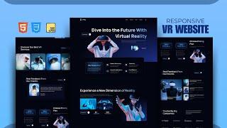 Step by step Responsive website design tutorial in HTML CSS & JS | VR website design