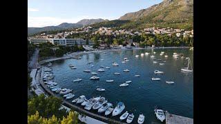 Srebreno Bay, Dubrovnik, Croatia. 4K Drone Footage.