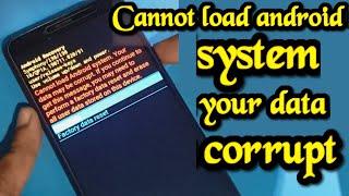 Cannot load android system your data corrupt Fix after FRP bypass || Symphony v98i FRP bypass done