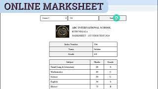 Online Mark Sheet - Web Application