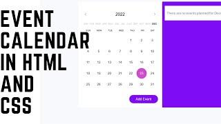 How to make a event calendar | Source code