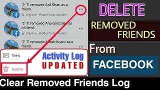 How to delete removed friends from activity log on Facebook updated trick