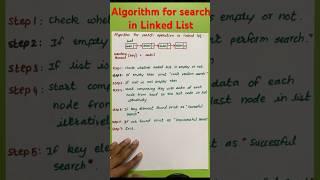 Algorithm for search operation in linked list #search #algorithm #linkedlist