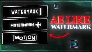 New Ae Like Watermark Animation For Alight Motion || Like Ae || Xml File