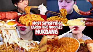 Most Satisfying Spicy Cheesy Carbo Fire noodles Mukbang EVER! ️