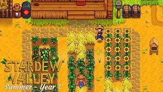 STARDEW VALLEY Chill gameplay for relax or study - Full summer Year 1 | No commentary