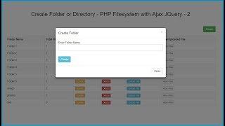 Create Folder or Directory - PHP Filesystem with Ajax JQuery - 2