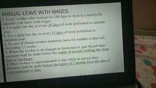 Annual Leave With Wages In Factory Act 1948.