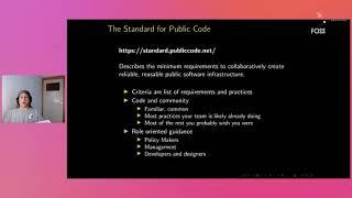 #FOSSBack: Eric Herman - How the Standard for Public Code can help you collaborate over time & space