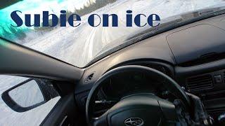 Practicing car control on sheer ice (POV 4K)