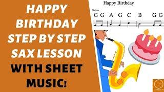 Happy Birthday Saxophone Lesson | Fingerings and Sheet Music