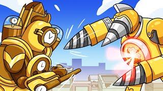 TITAN DRILLMAN vs. TITAN CLOCKMAN! (Cartoon Animation)