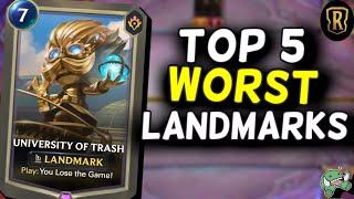 TOP 5 WORST Landmarks in LoR , Avoid These Cards! || #LegendsOfRuneterra #LoR #leagueoflegends