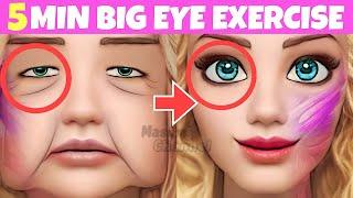 5 MIN BIG EYES EXERCISE (Fast Results) | Massage to Lift Droopy Eyelids, Make Your Eyes Symmetrical