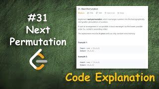 Next Permutation | Live Coding with Explanation | Leetcode - 31