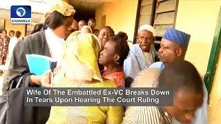 Ex OAU VC’s Arraignment: Wife Breaks Down In Tears