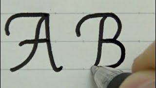 How to write Alphabet A to Z in Italic type | Calligraphy | English Handwriting