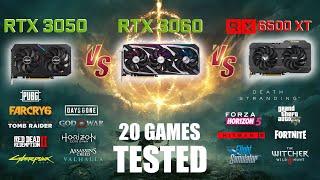 Elden Ring and More RTX 3060 vs RTX 3050 vs RX 6500XT | I5-12400 | 1080p | 20 Games Tested