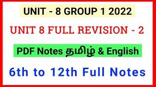 Group 1 Unit 8 Full Revision part 2 in Tamil and English • TNPSC Group 1 unit 8 important Notes pdf