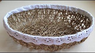how to make a jute rope basket - jüt iple sepet yapımı