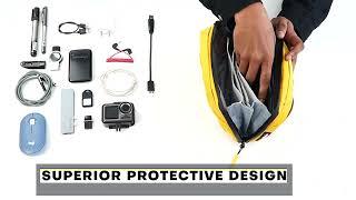 Destinio Gadget Organizer Tech Pouch Bag: Your Stylish Solution to Tech Chaos in Blue and Yellow!