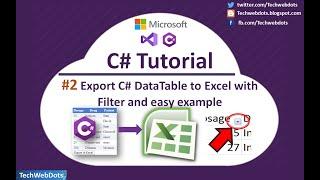 How to convert C# DataTable into Excel with column filter | ASP.NET