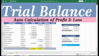 how to make profit and loss account and balance sheet in excel