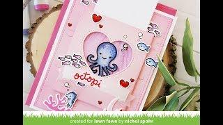 Lawn Fawn Octopi My Heart Magic Color Slider Valentine's Card