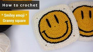 crochet * Smiley emoji *Granny square (emoji motif)