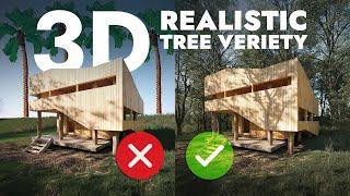 Realistic 3D Trees Tutorial - Bring Your Renders to Life (fast and easy method)