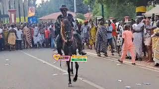 Beautiful cultural display. This horse dances to the tune of the drums. #25Anniversary #JoyNews