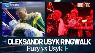  Oleksandr Usyk's EPIC ringwalk before facing Tyson Fury at #RingOfFire  #FuryUsyk 