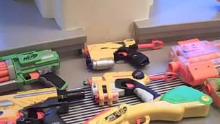 Will's Nerf Gun Demo  -  25 Gun Collection Review Demonstration Buzz Bee too !!!