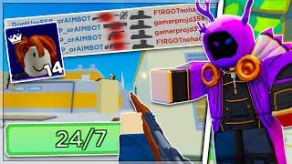 I Went UNDERCOVER in 24/7 SERVERS! Roblox Arsenal