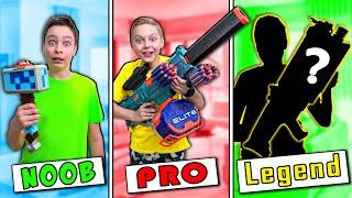 NERF Gun Game: Noob vs Pro & Legend NERF Blaster Challenge w/ Roman and Max