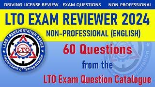 LTO Exam Reviewer 2024 (ENGLISH) Driver's License - 60 Questions from the LTO Catalogue