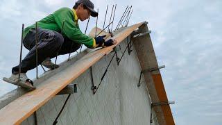 Cách đổ giềng nhà mái thái | Professional wall construction