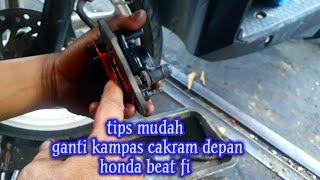 ganti kampas rem depan beat fi