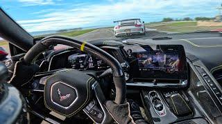 C8 CORVETTE Z06 BATTLES PORSCHE GT3 RS ON TRACK!