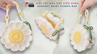 Crochet Daisy Flower Bag  | Móc Túi Hoa Cúc Mix Dây Quai Khoen Xích Độc Đáo | Mimi Handmade