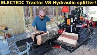 ELECTRIC Tractor And Hydraulic Log Splitter! Solis SV24 and American CLS Splitter