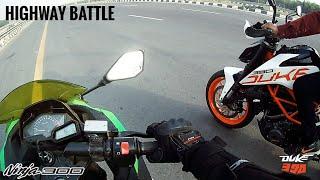 NINJA 300 VS DUKE 390 RACE | TOP END | HIGHWAY