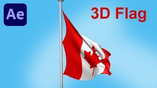 After effects Tutorial - 3D Animated Flag ( Easy Way...)