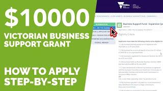 How To Apply For Victorian $10000 Business Support Grant - Step-By-Step Application Process