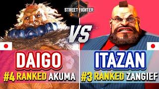 SF6  Daigo (#4 Ranked Akuma) vs Itabashi (#3 Ranked Zangief) & Shuto (Akuma)  High Level Gameplay