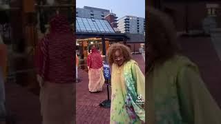 Somali beauty  dancing on street in Transparent dress.Pink BRA  Somali girls are on another level