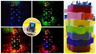 Bluetooth Controlled Recycled Rainbow Lamp with Cardboard | DIY