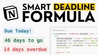 Smart Countdown Formula In Notion - EASY Notion Formulas