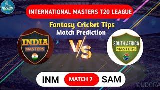 INM vs SAM Match Prediction | International Masters T20 2025 | India vs South Africa | Prime Stats